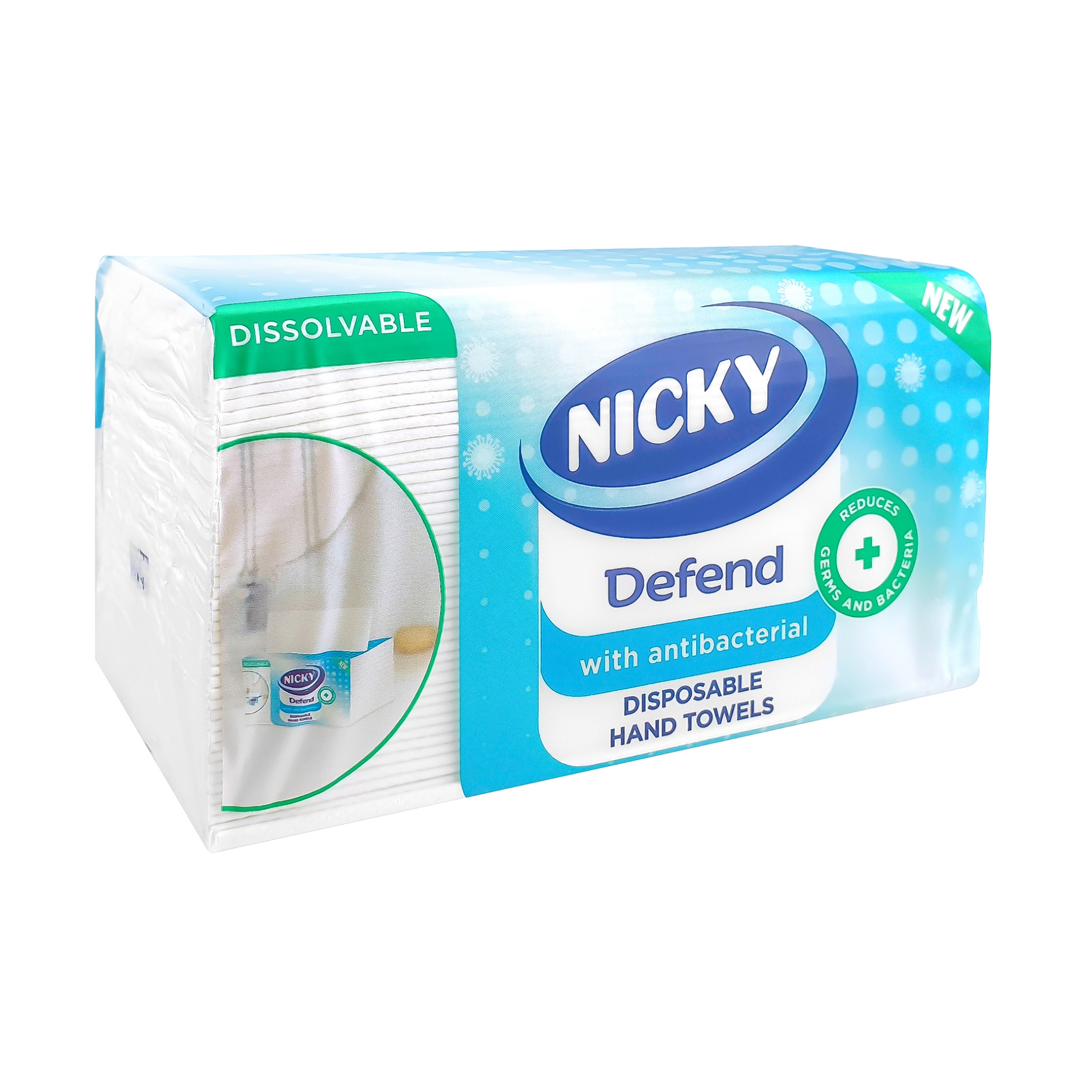 Picture of NICKY DEFEND - ANTI BAC HAND TOWEL 2PLY WHITE^