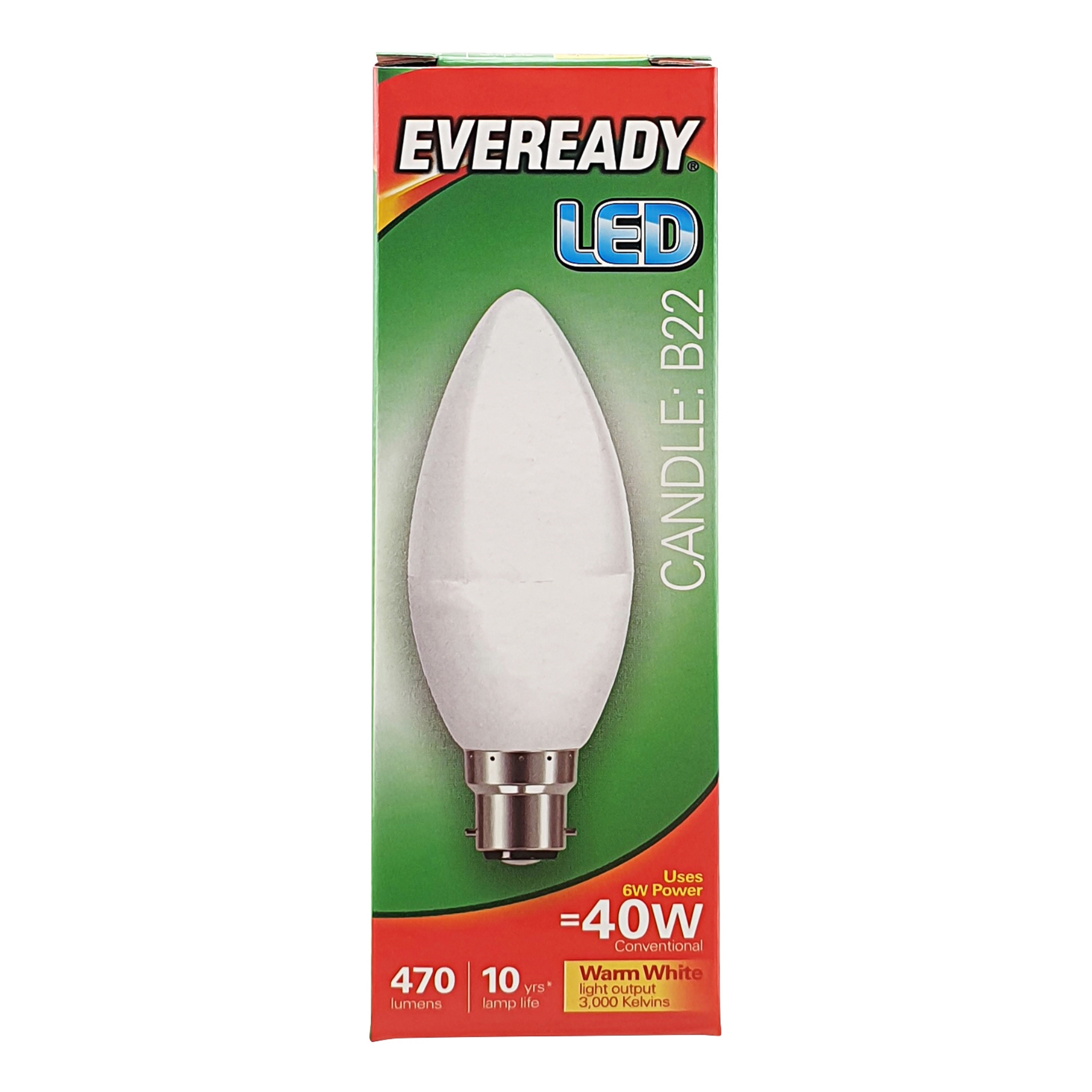 Picture of EVEREADY LED BULB - CANDLE OPAL B22 470lm W.WHITE