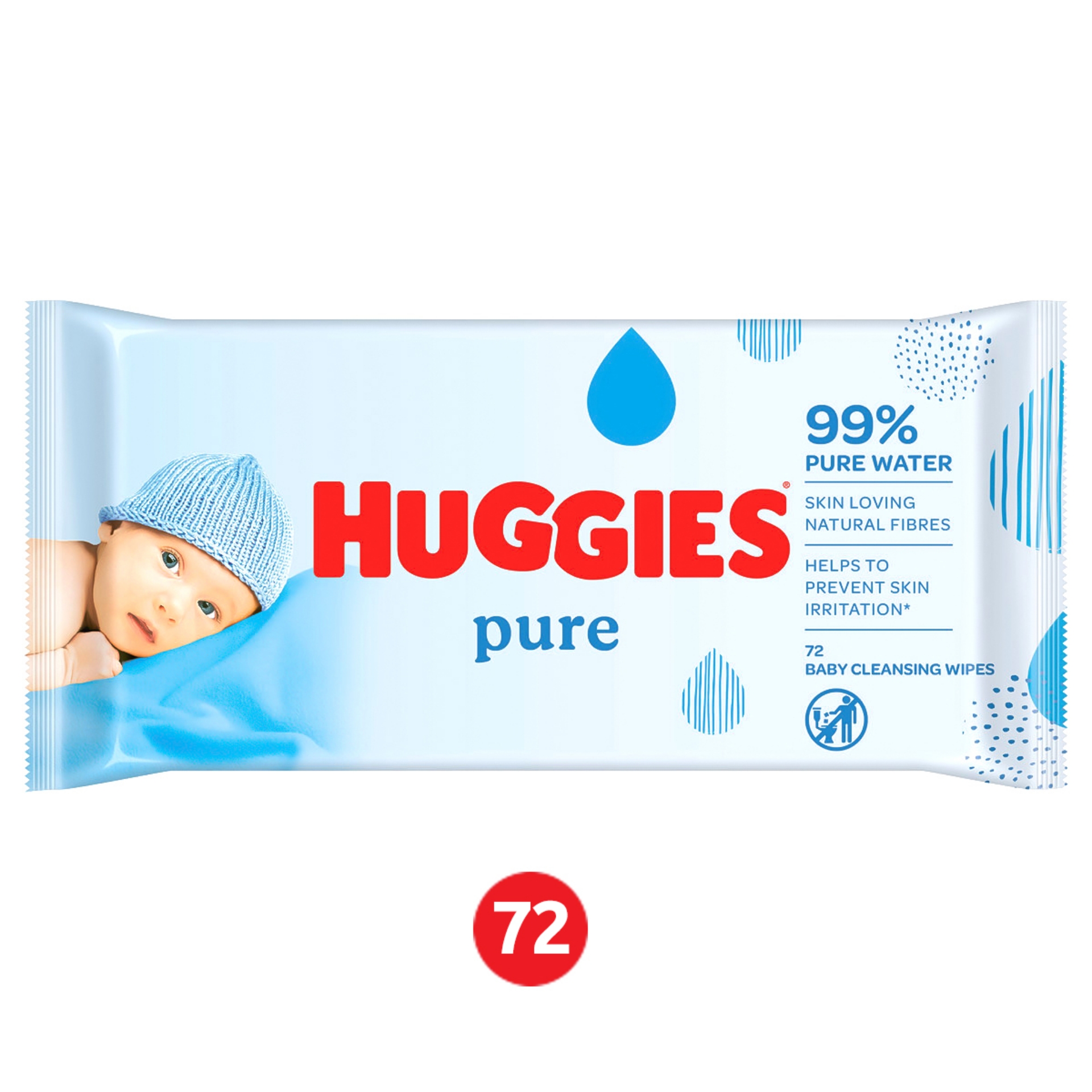 Picture of HUGGIES BABY WIPES - PURE JUMBO PACK (wsl)