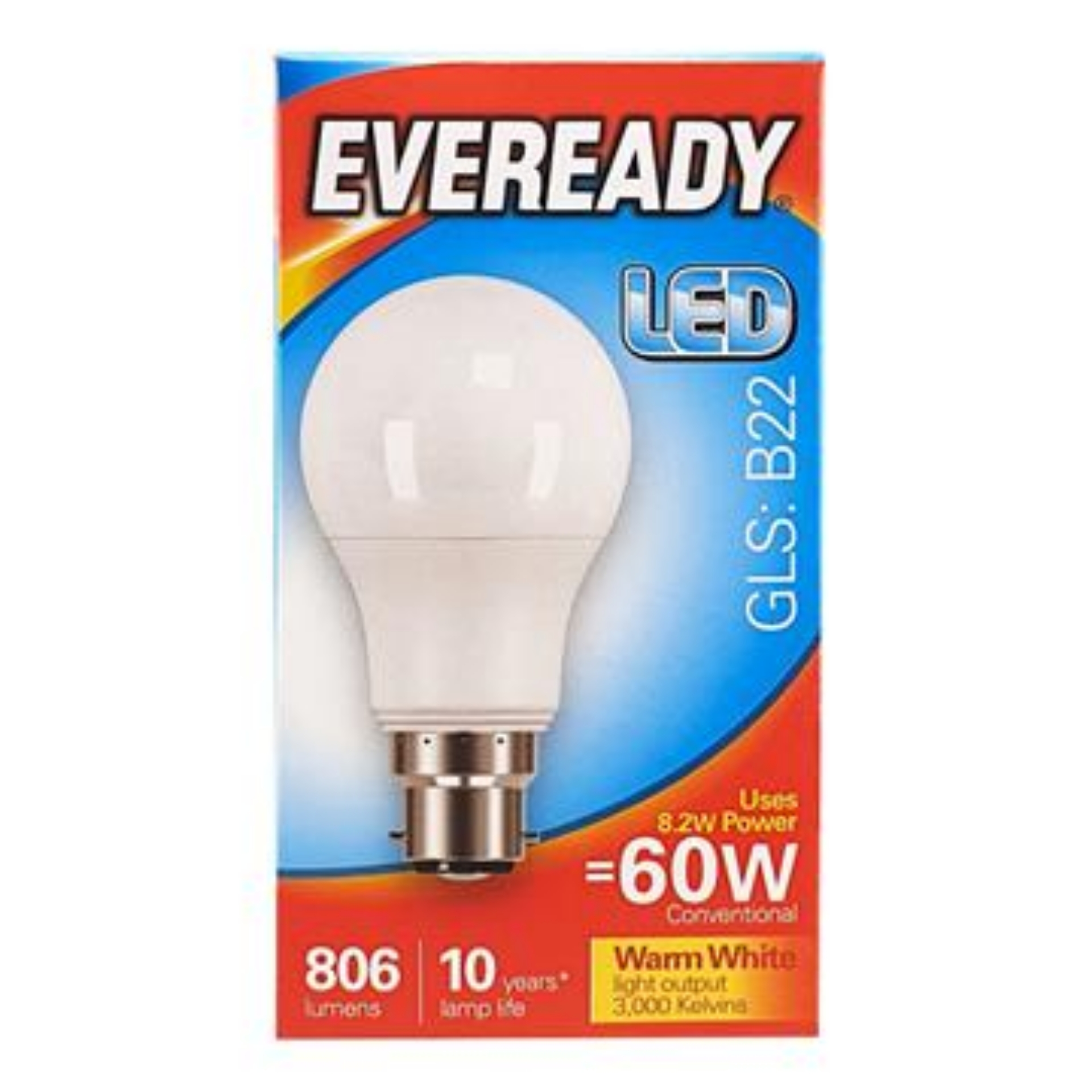 Picture of EVEREADY LED BULB - GLS B22 806lm WARM WHITE