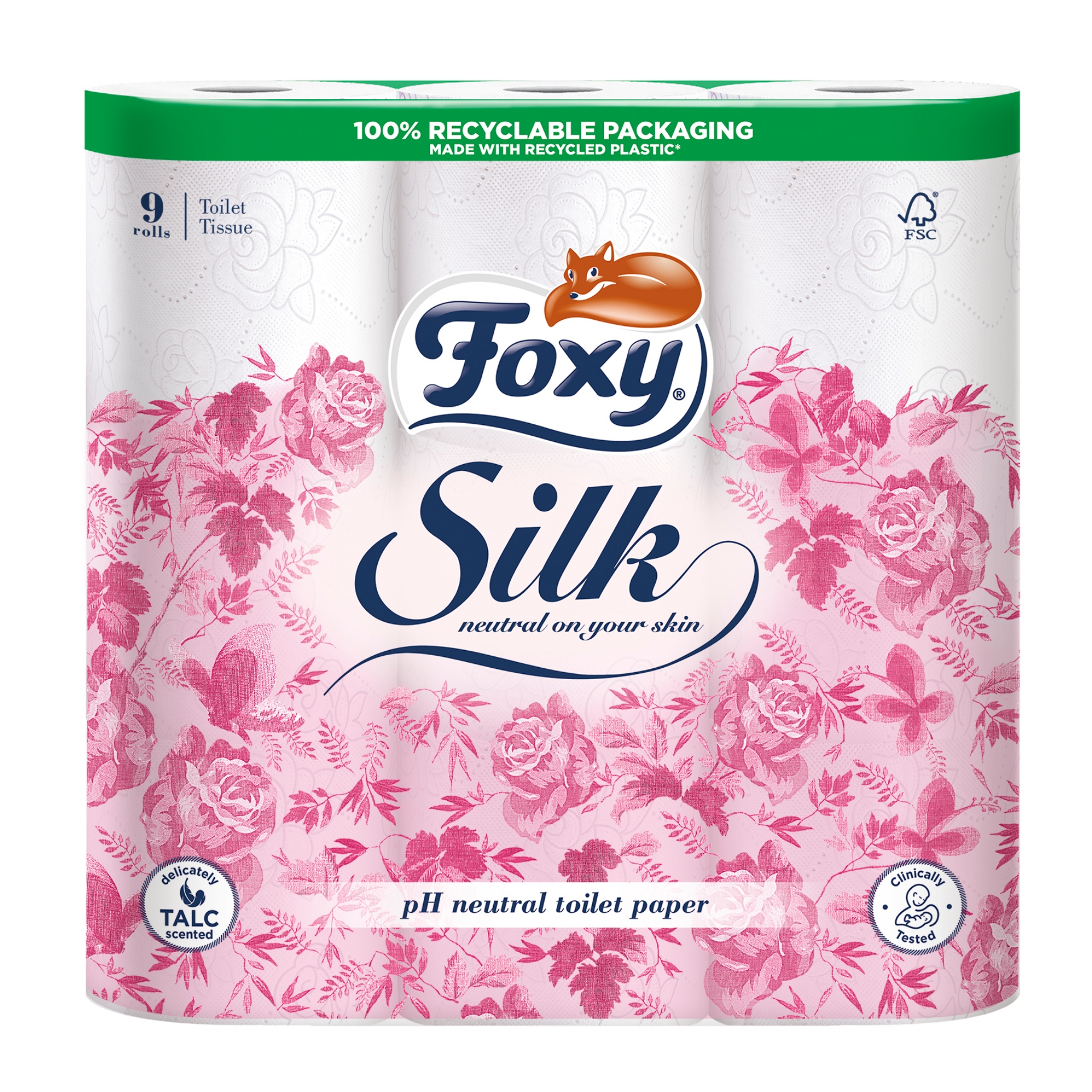 Picture of FOXY SILK SCENTED TOILET ROLL 9pk 3ply 180Sht^ FSC