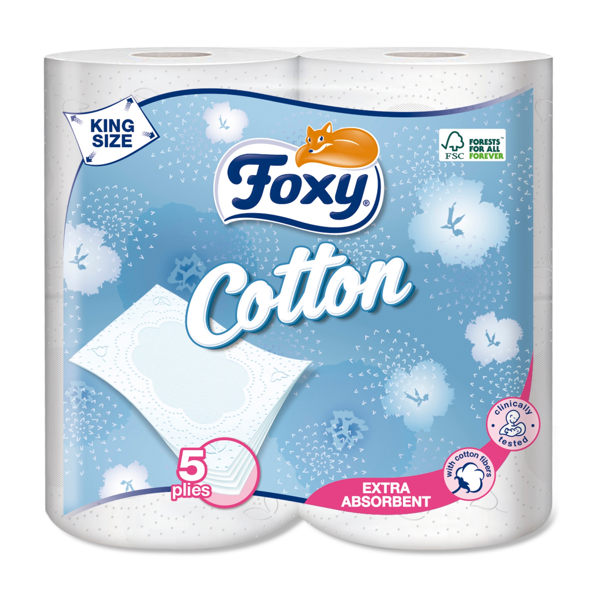 Picture of FOXY COTTON TOILET ROLL 5ply (eu/plt) 120Sht FSC