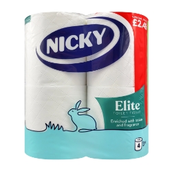 Picture of NICKY ELITE TOILET ROLL 3PLY WHITE pm2.49(c) FSC