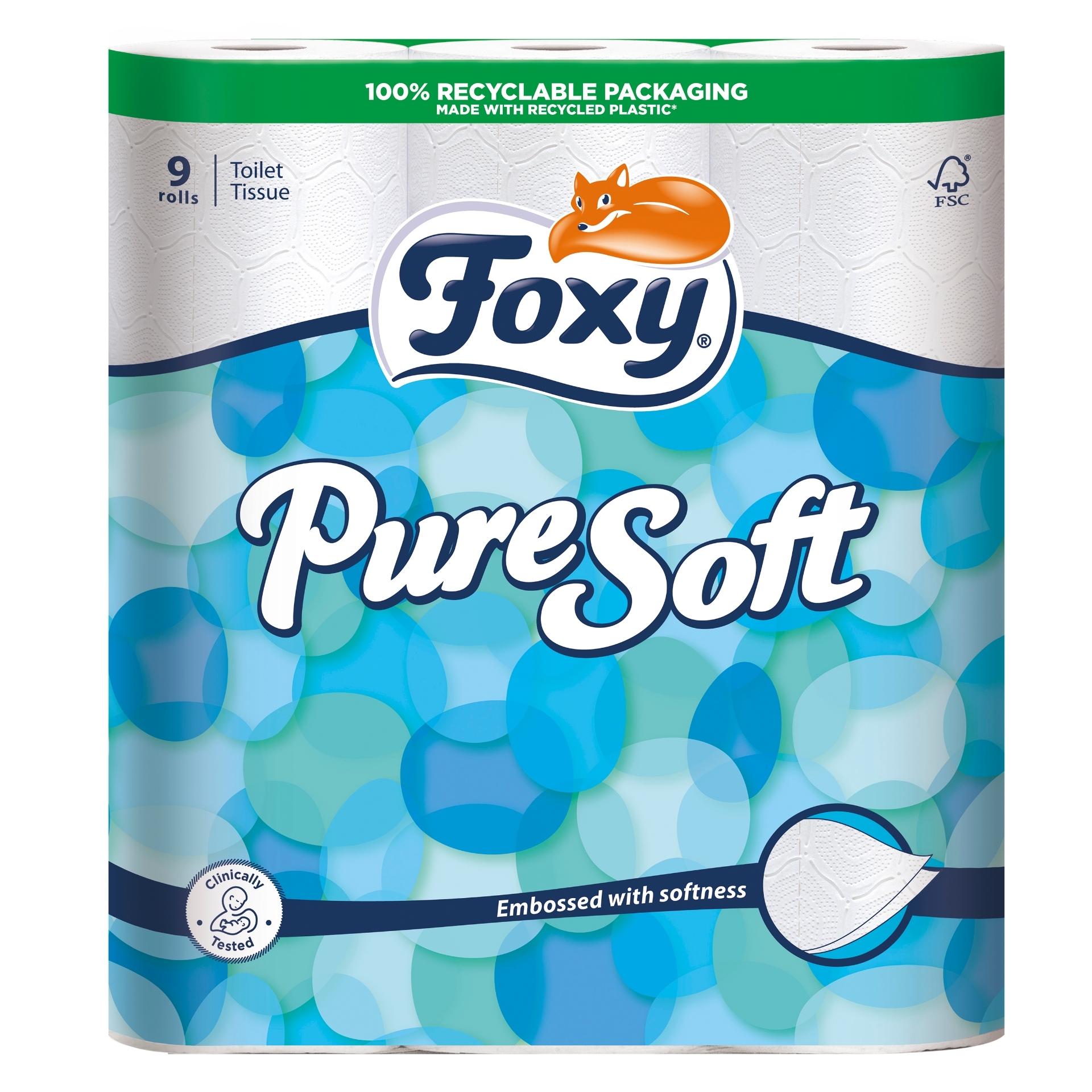 Picture of FOXY PURE SOFT - TOILET ROLL 9pk 190Sht