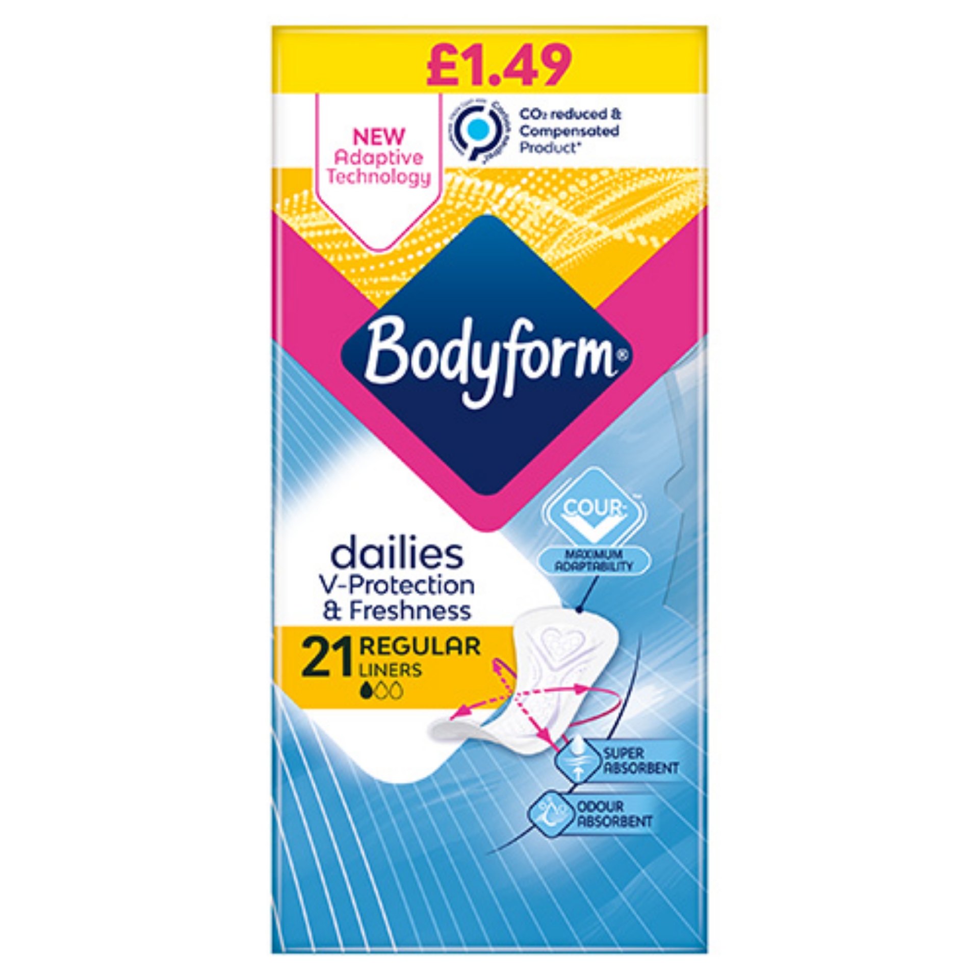 Picture of BODYFORM DAILIES V-PROTECTION NORMAL LINERS pm1.49