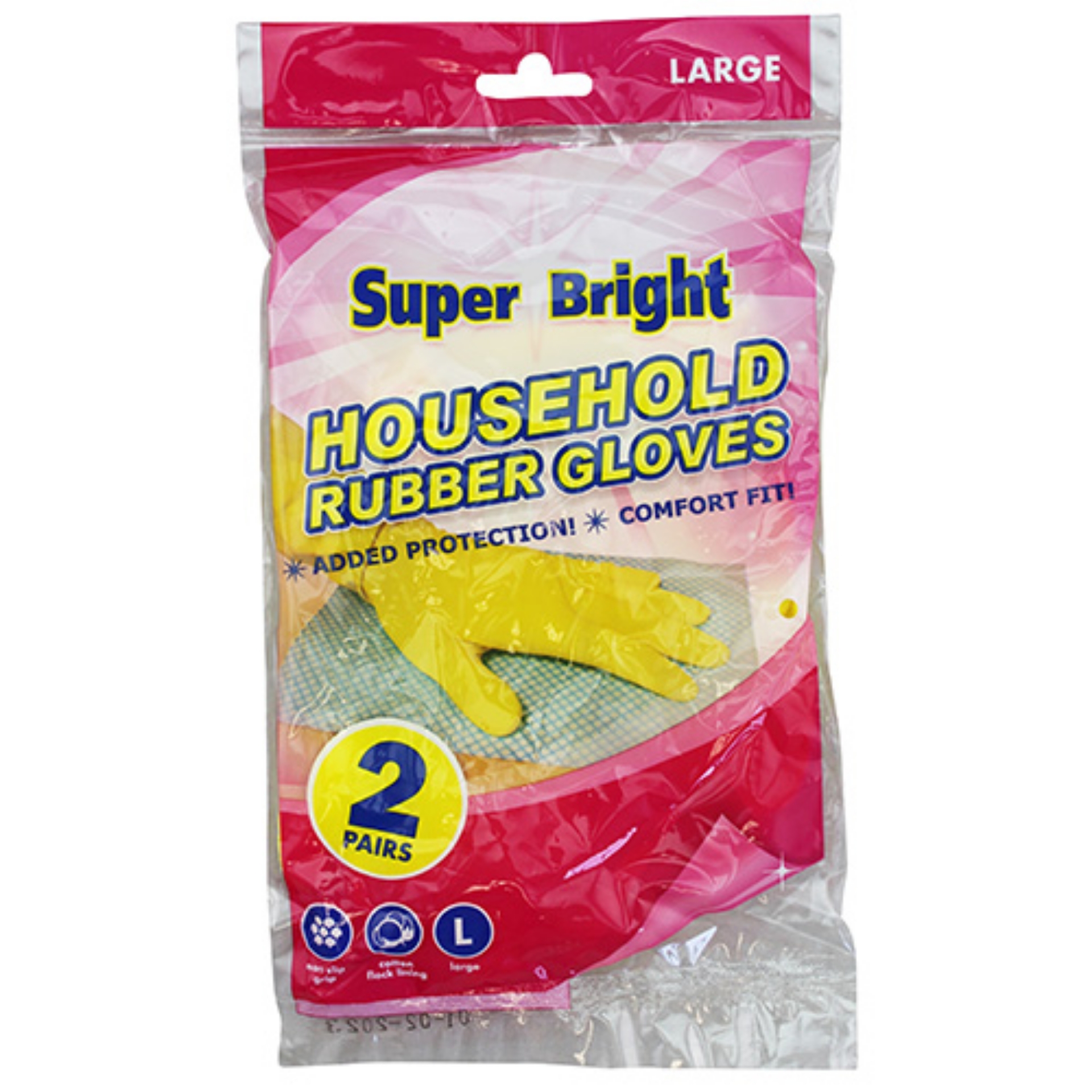 Picture of SUPERBRIGHT - RUBBER GLOVES 2 PAIR (L) CO:LK