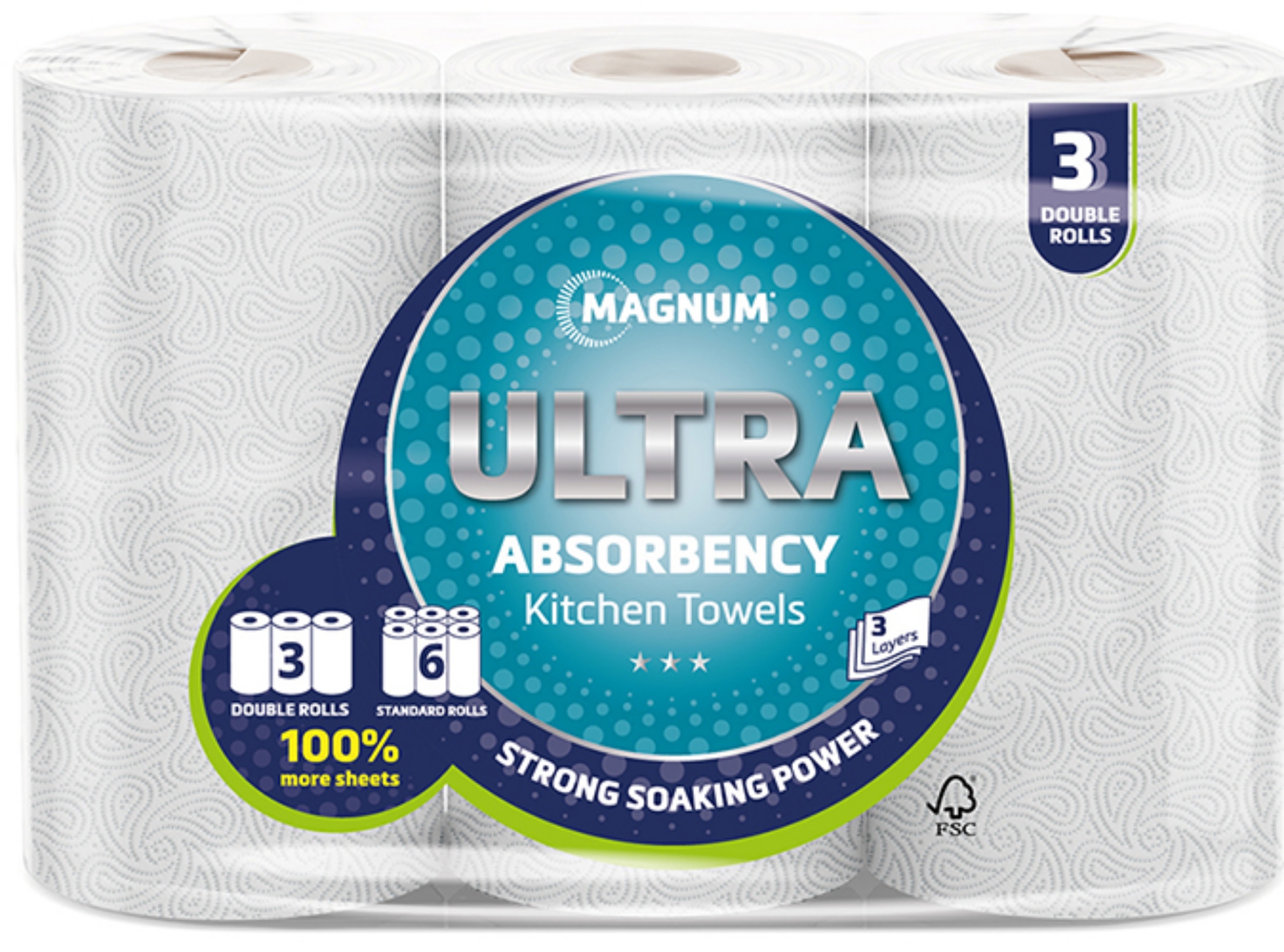 Picture of MAGNUM ULTRA - DOUBLE KITCHEN TOWEL (3r=6r) 3ply