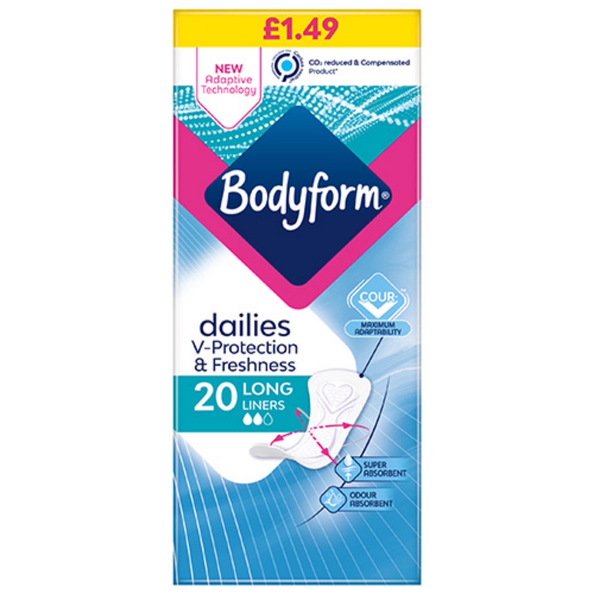Picture of BODYFORM DAILIES V-PROTECTION LONG LINERS pm1.49