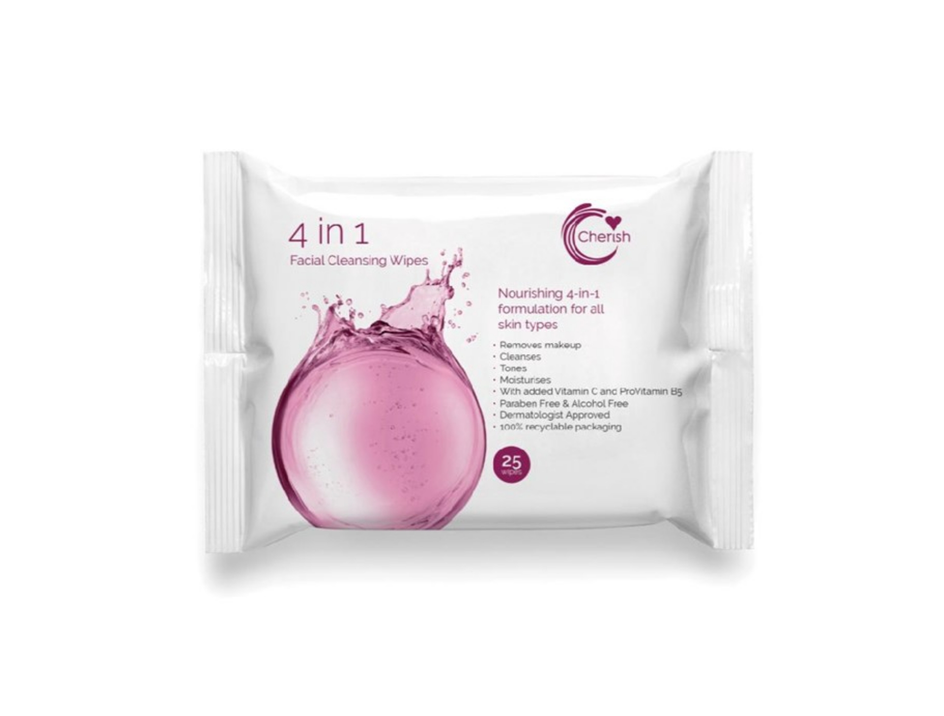 Picture of CHERISH - 4 IN 1 FACIAL CLEANSING WIPES