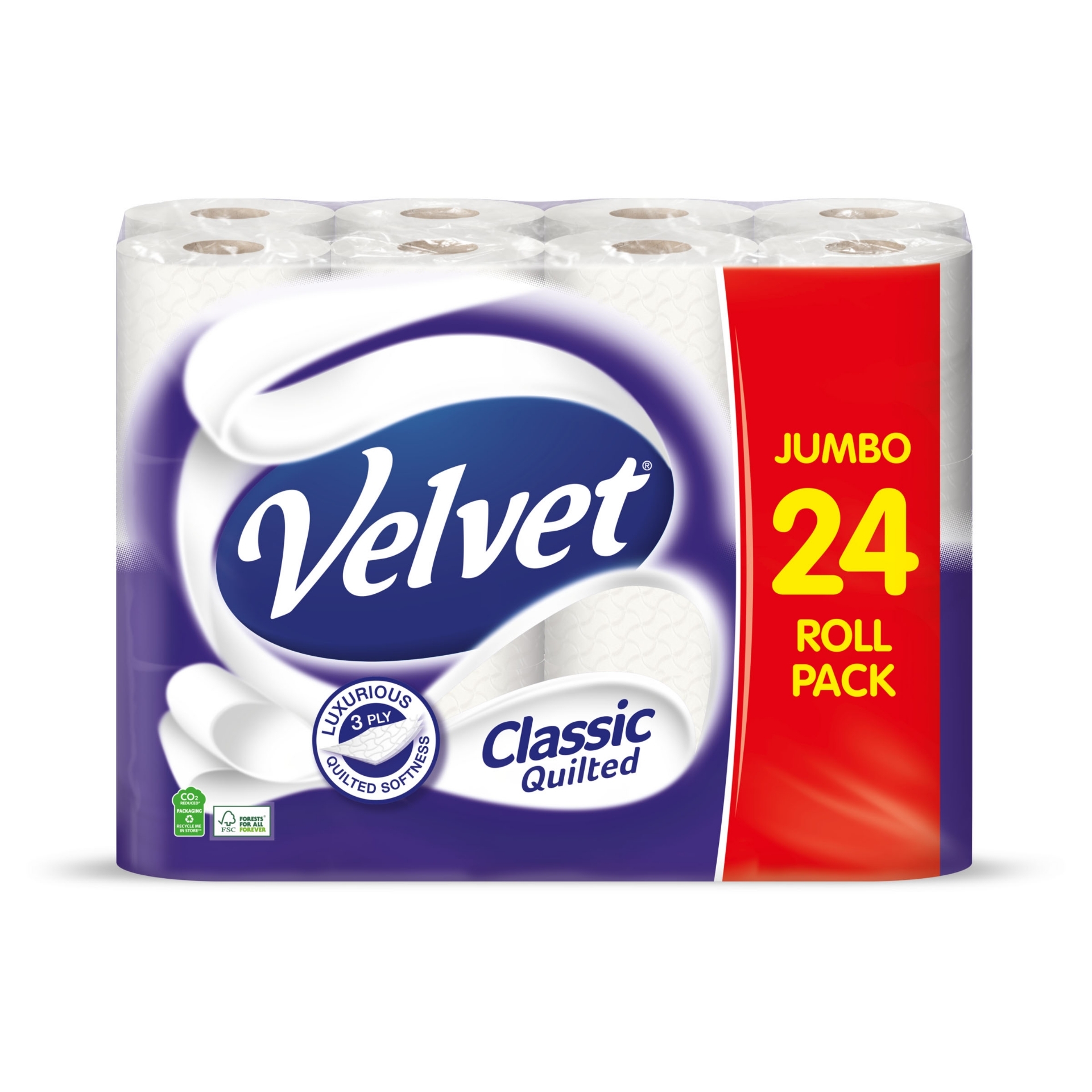 Picture of VELVET CLASSIC QUILTED TOILET ROLL 3ply 150Sht(P)