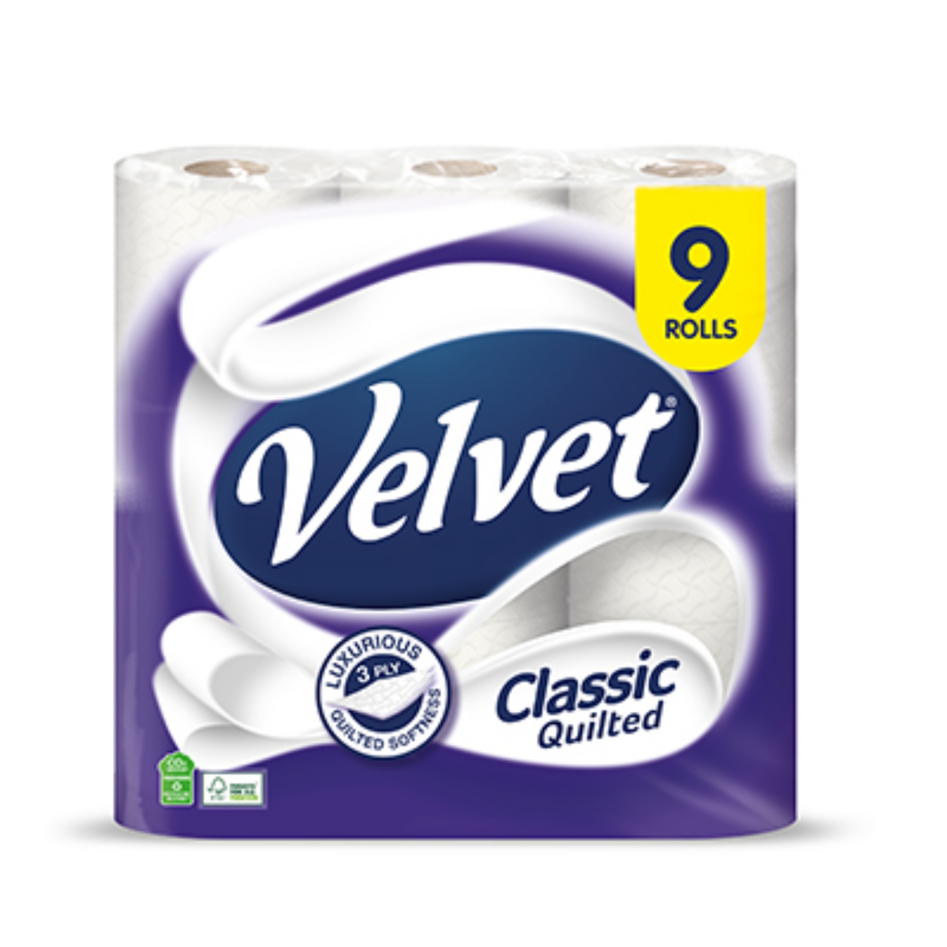 Picture of VELVET CLASSIC QUILTED TOILET ROLL 3ply 150Sht