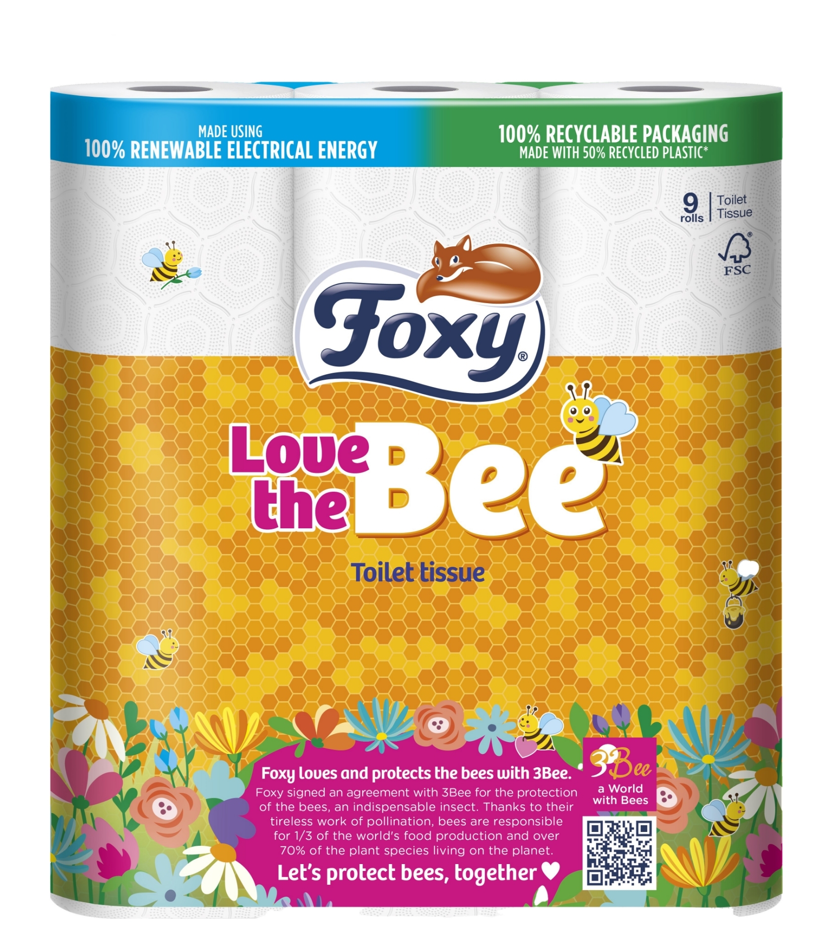 Picture of FOXY LOVE THE BEE - TOILET ROLL 2ply 