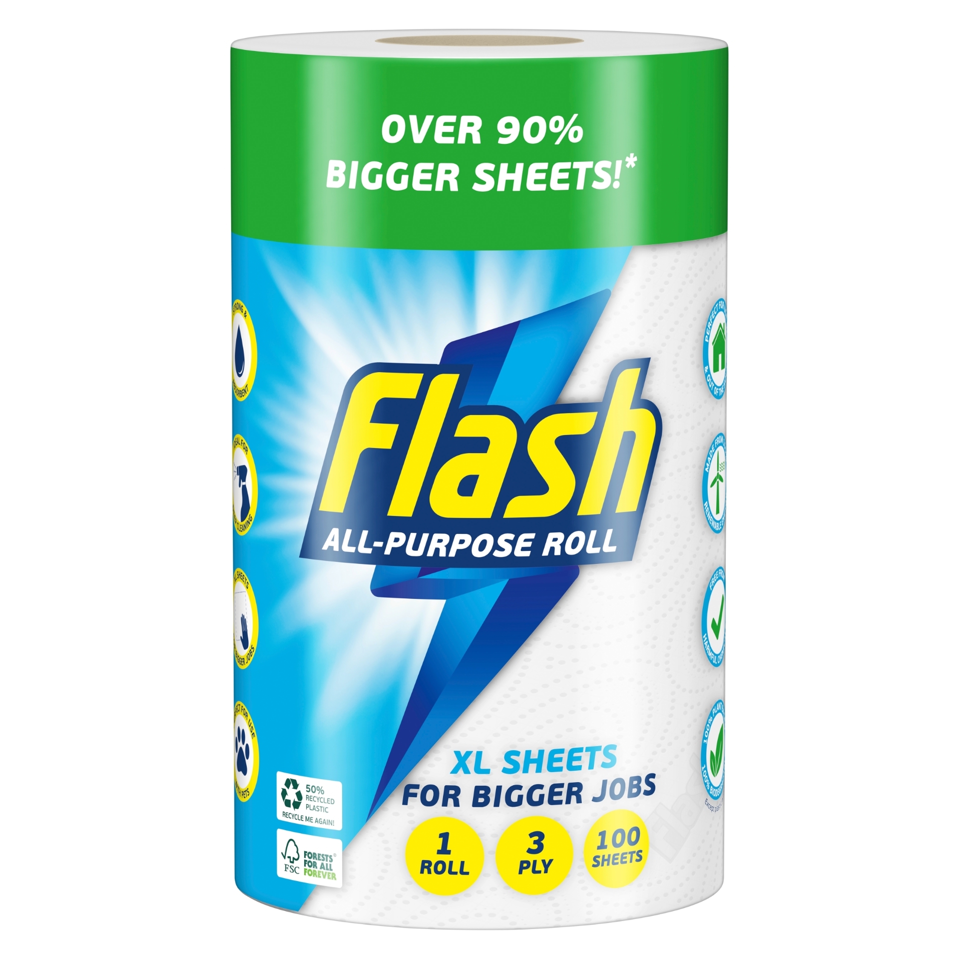 Picture of FLASH ALL PURPOSE XL TOWEL 3ply 100sht^