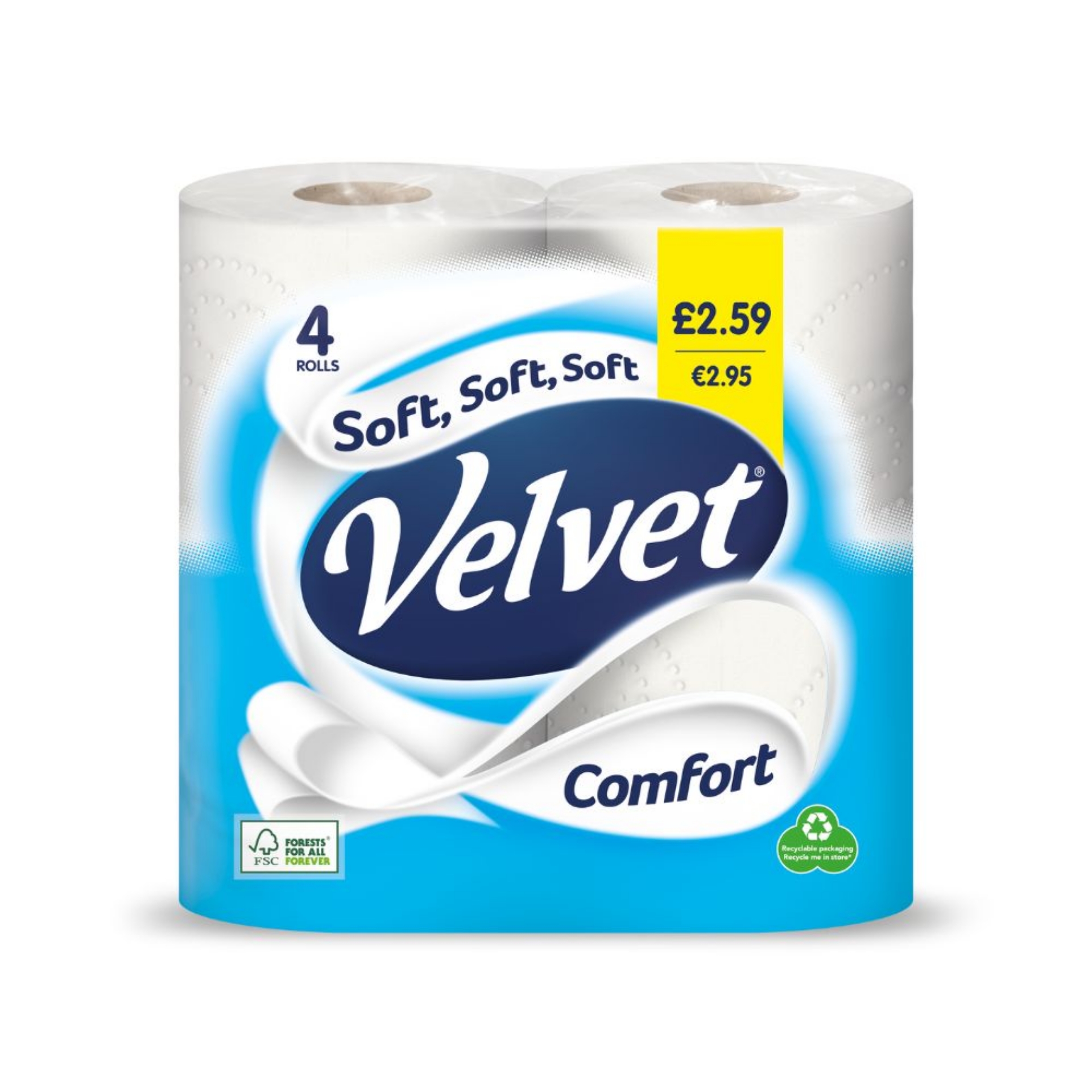 Picture of VELVET COMFORT 2ply TOILET ROLL - WHITE pm2.59^