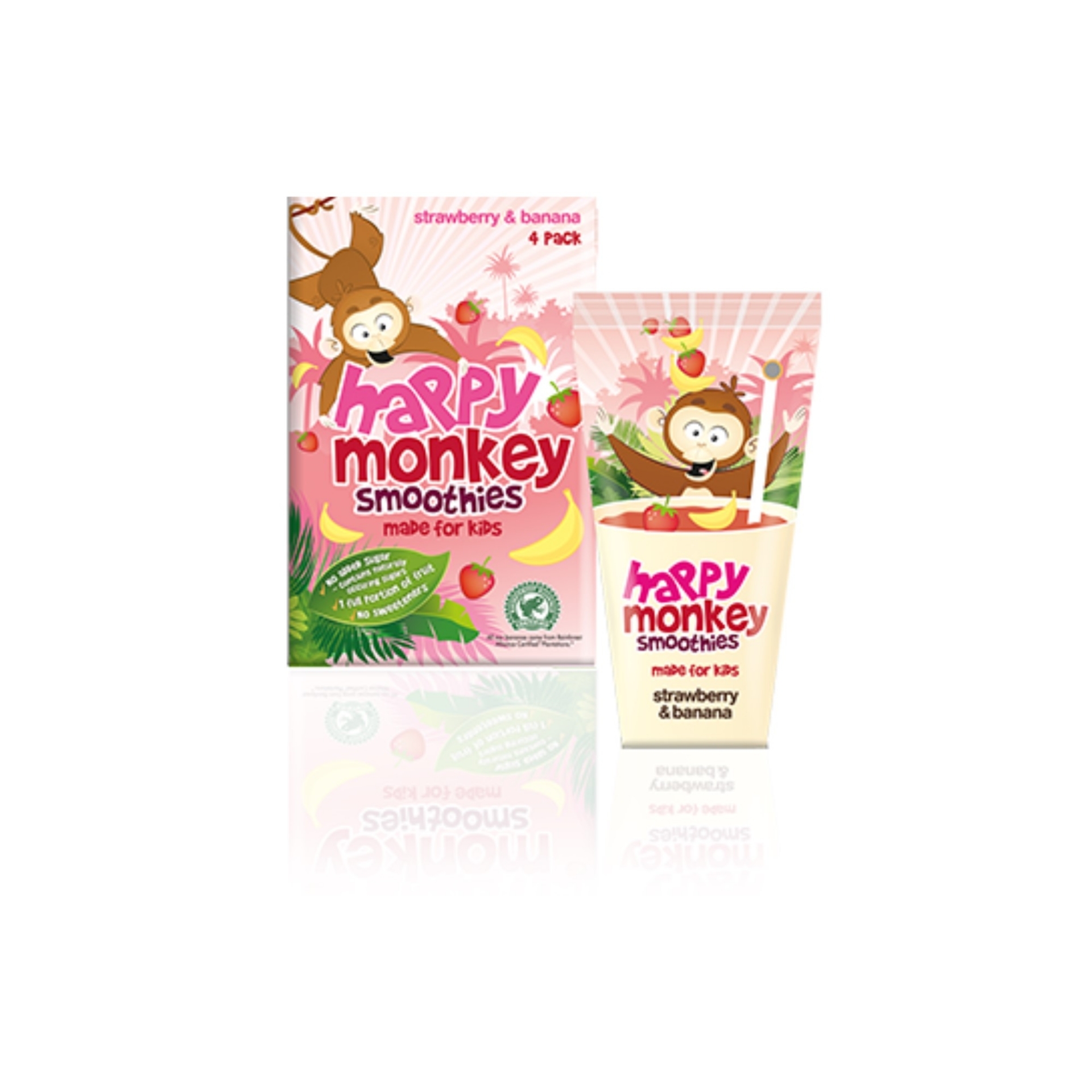 Picture of HAPPY MONKEY SMOOTHIES STRAW/BANANA 4pk^ BBE08/25