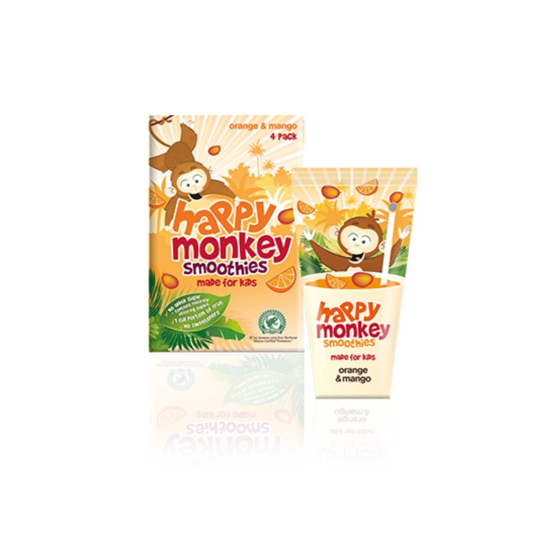 Picture of HAPPY MONKEY SMOOTHIES ORANGE MANGO 4pk^BBE08/25