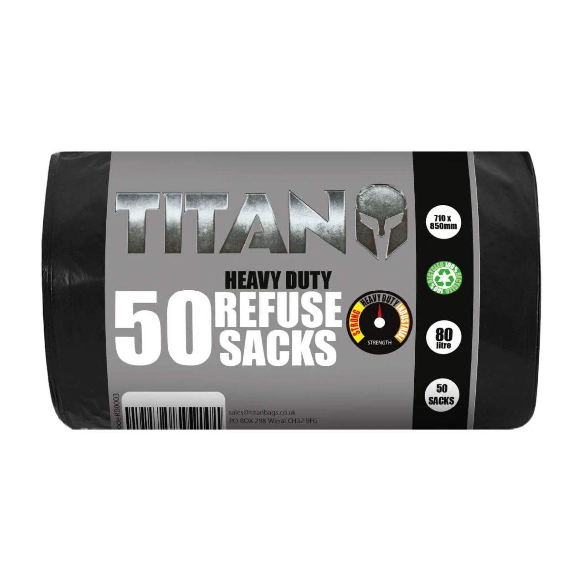 Picture of TITAN HEAVY DUTY BIN BAG/REFUSE 80L (RB3) CO:TR