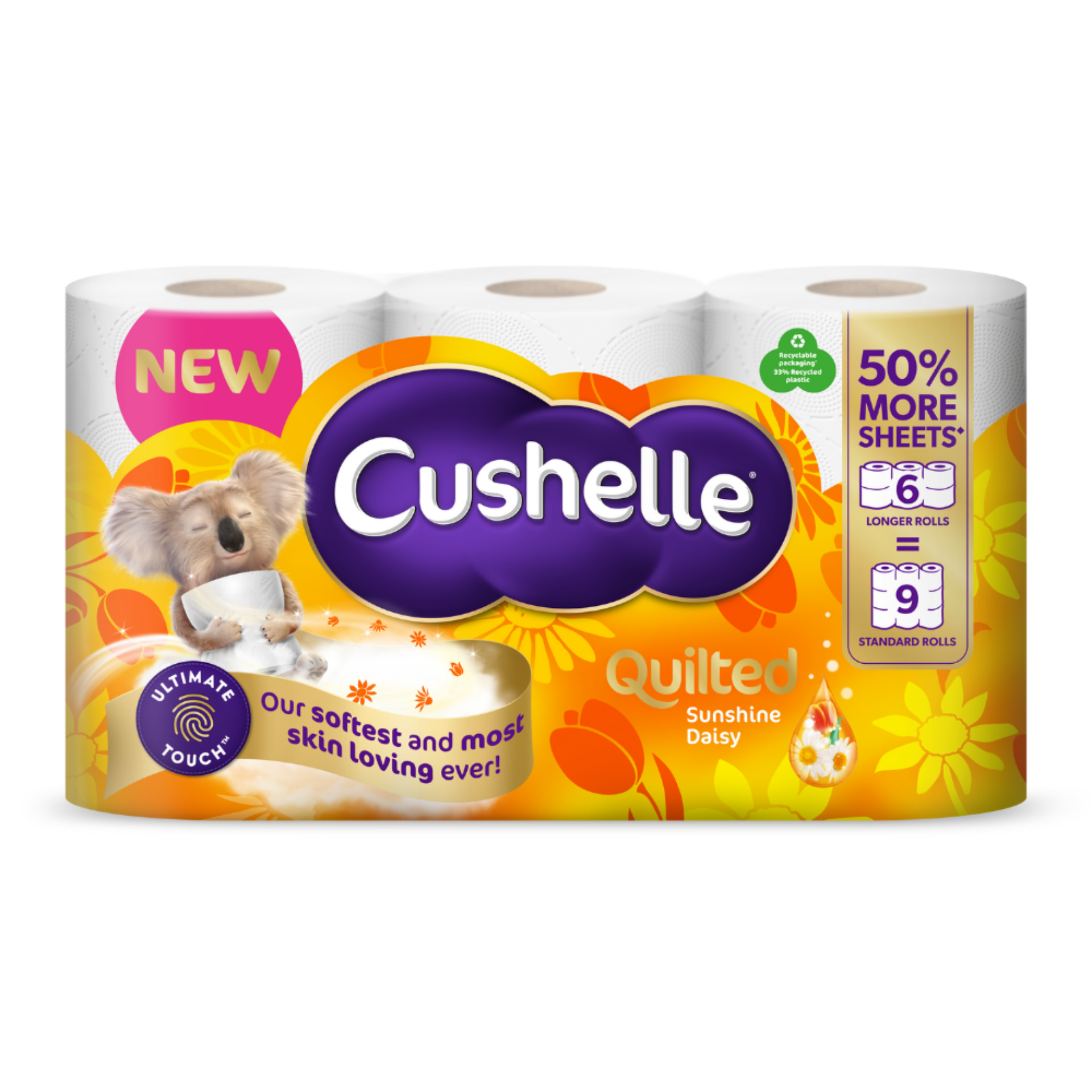 Picture of CUSHELLE QUILT TOILET ROLL SUNSH(6r=9r) 236Sht FSC