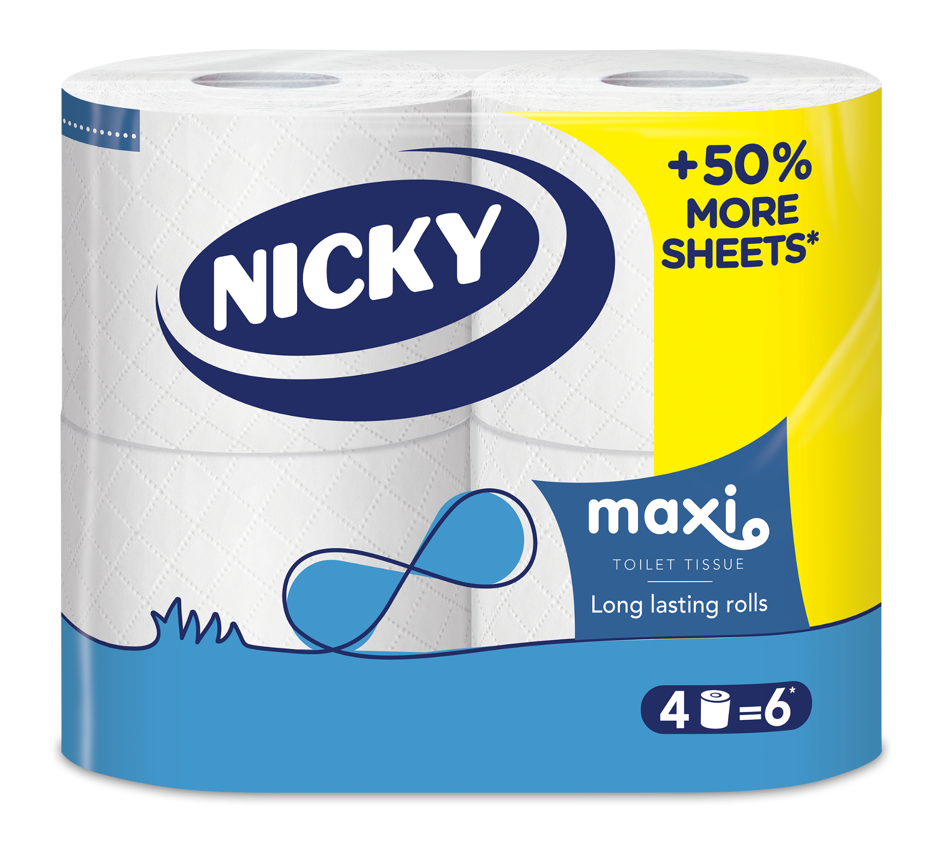 Picture of NICKY MAXI 4r=6r TOILET ROLL 2PLY 252hts
