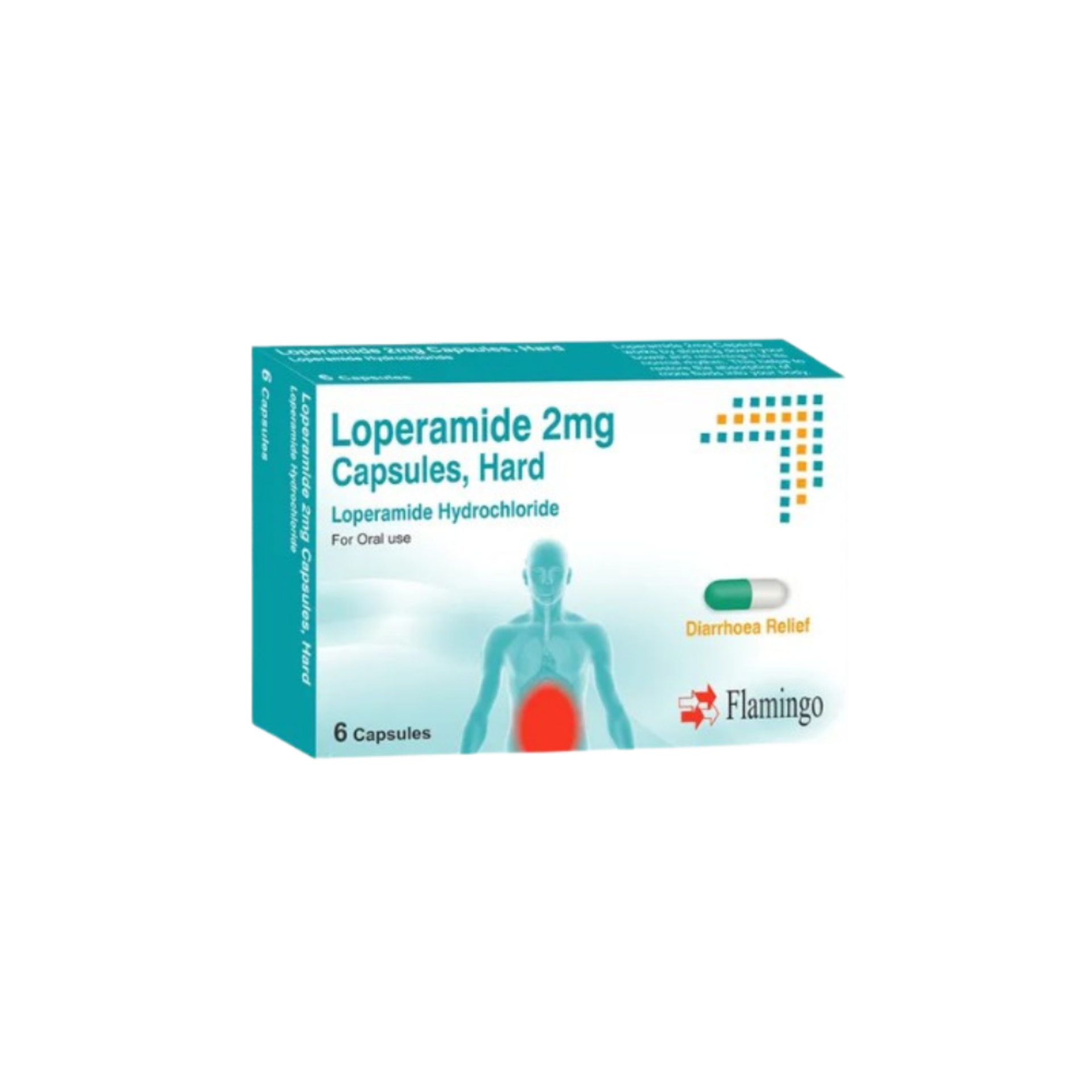 Picture of FLAMINGO LOPERAMIDE DIARRHOEA RELIEF CAPSULES 2mg