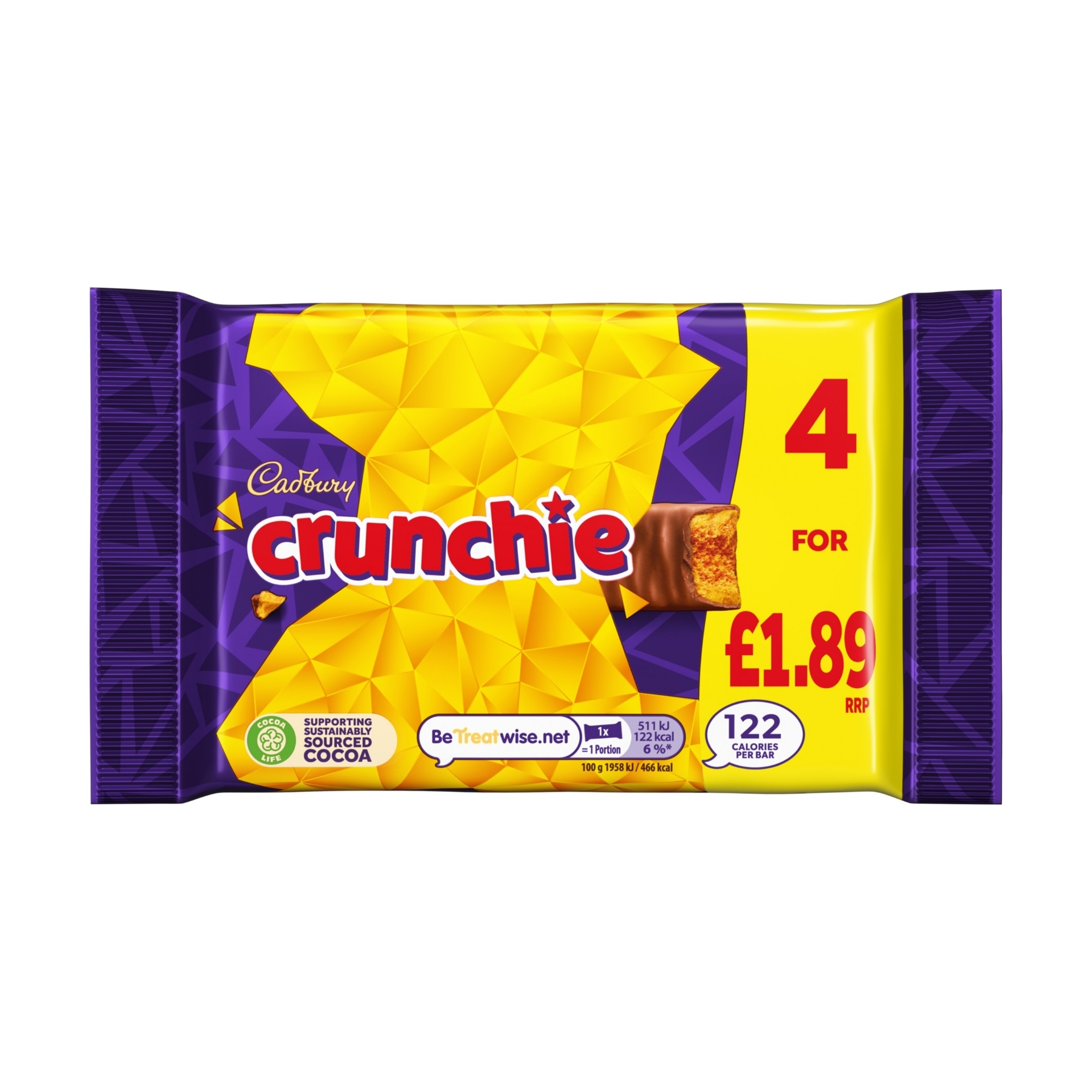 Picture of CADBURY - CRUNCHIE BARS 4pk pm1.89 CO:PL