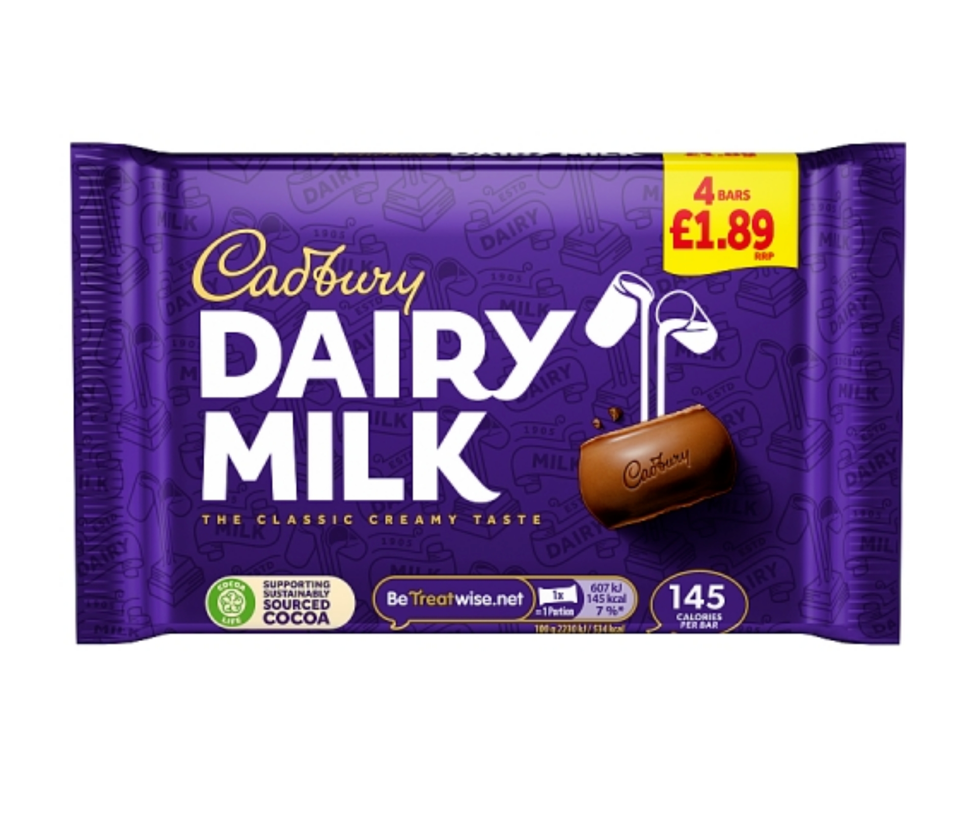 Picture of CADBURY - DAIRY MILK 4pk pm1.89