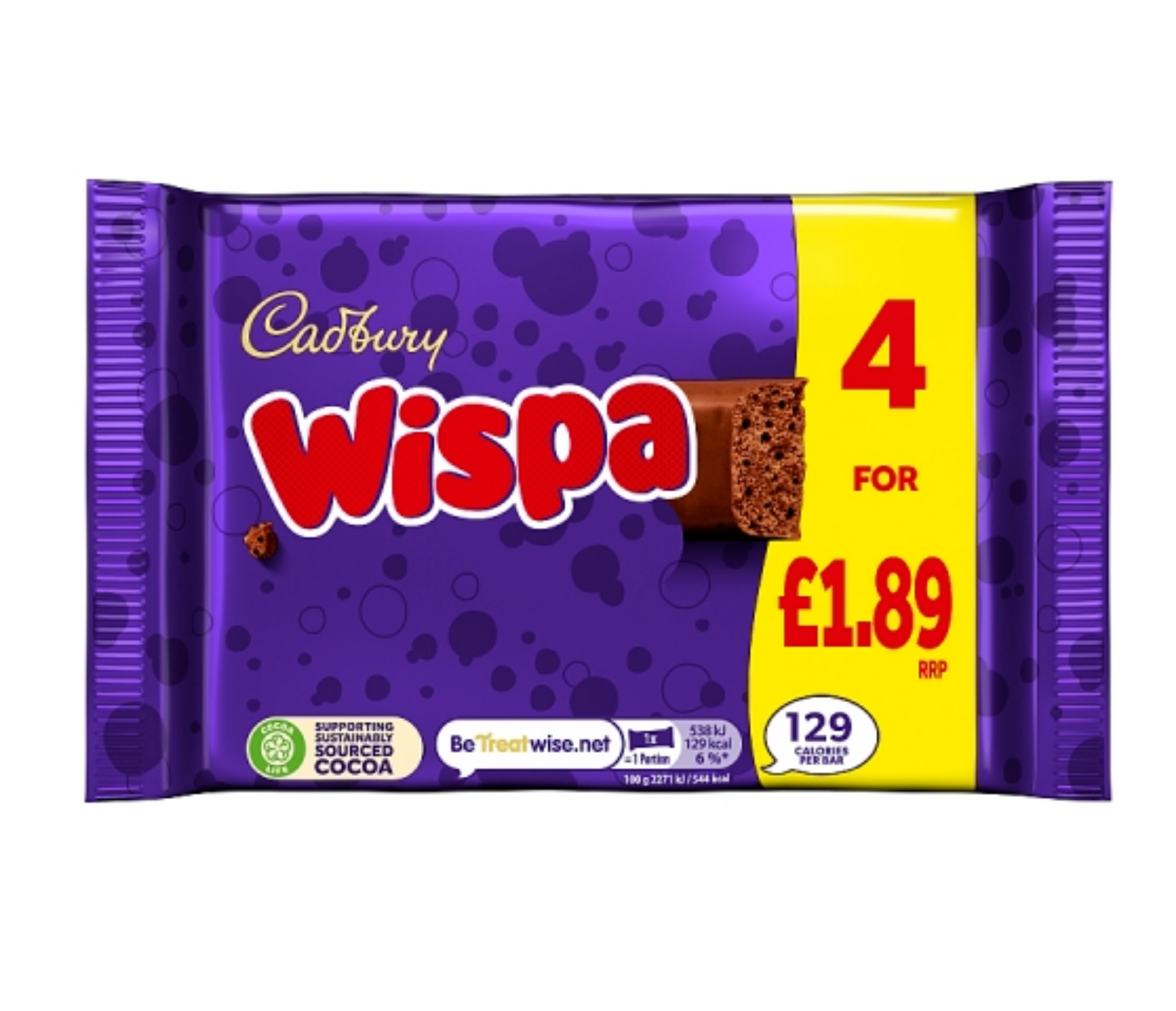 Picture of CADBURY - WISPA bars 4pk 1.89pm