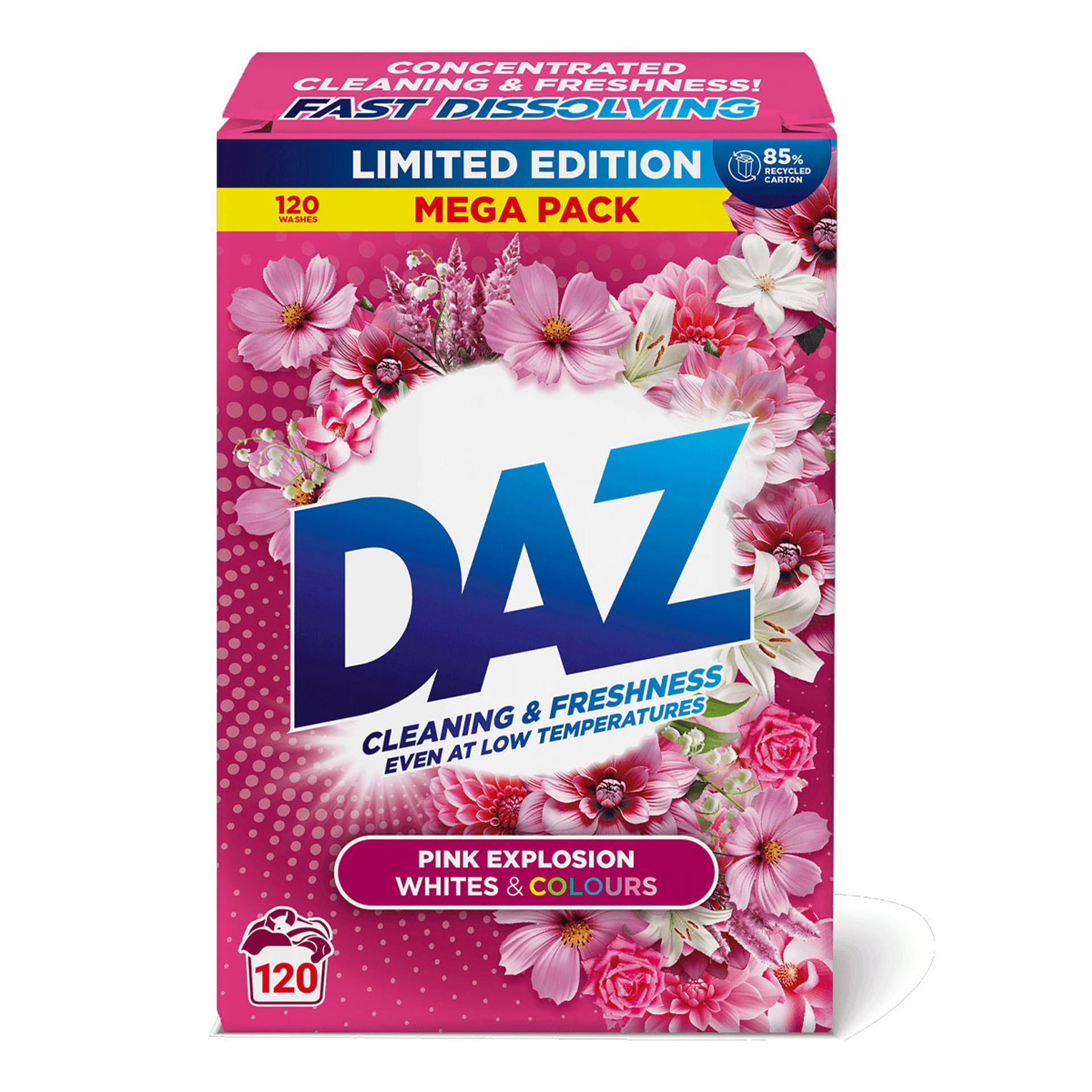 Picture of DAZ SOAP POWDER - WHITES & COLOURS PINK EXP (120w)