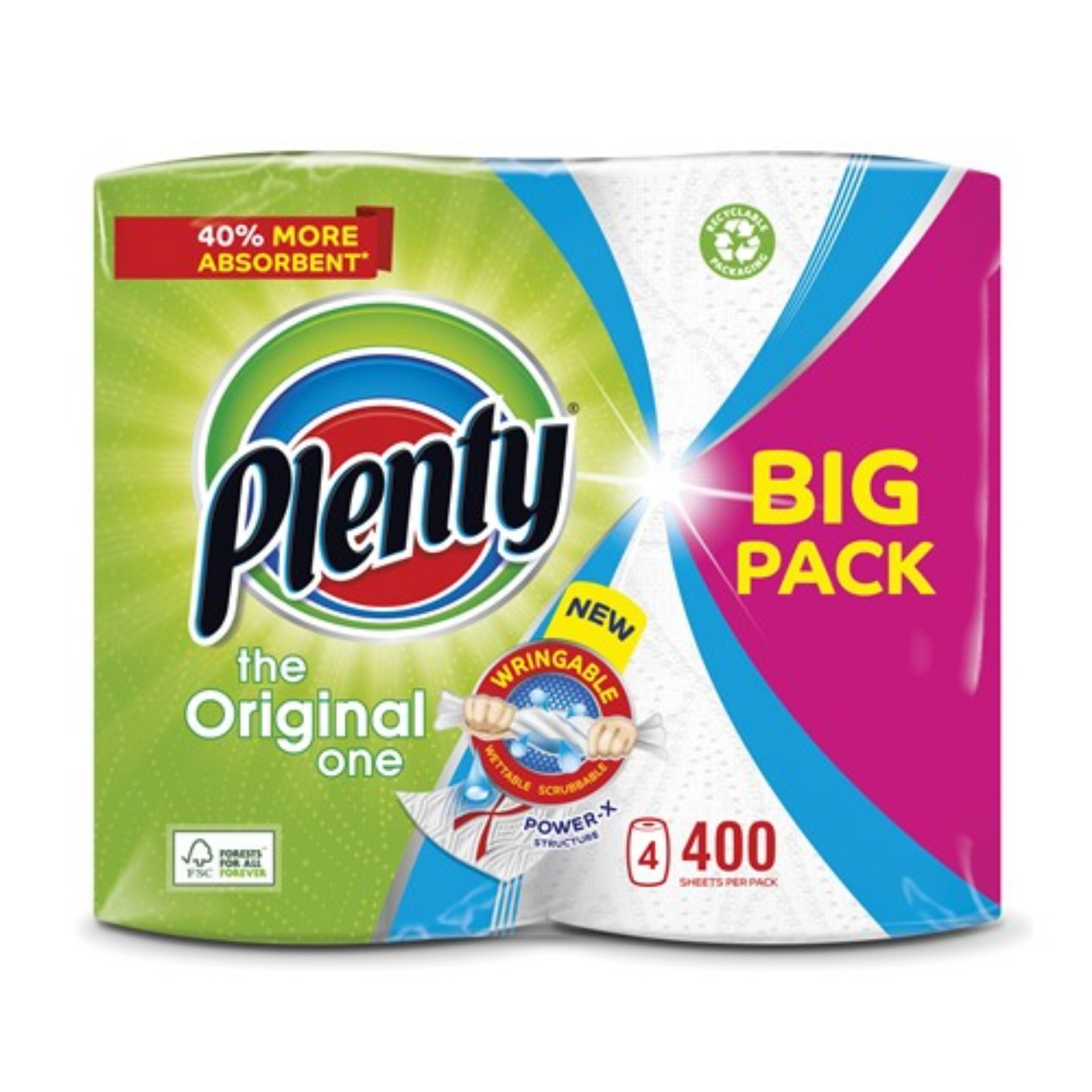 Picture of PLENTY ORIGINAL KITCHEN TOWEL(4x100sht) FSC