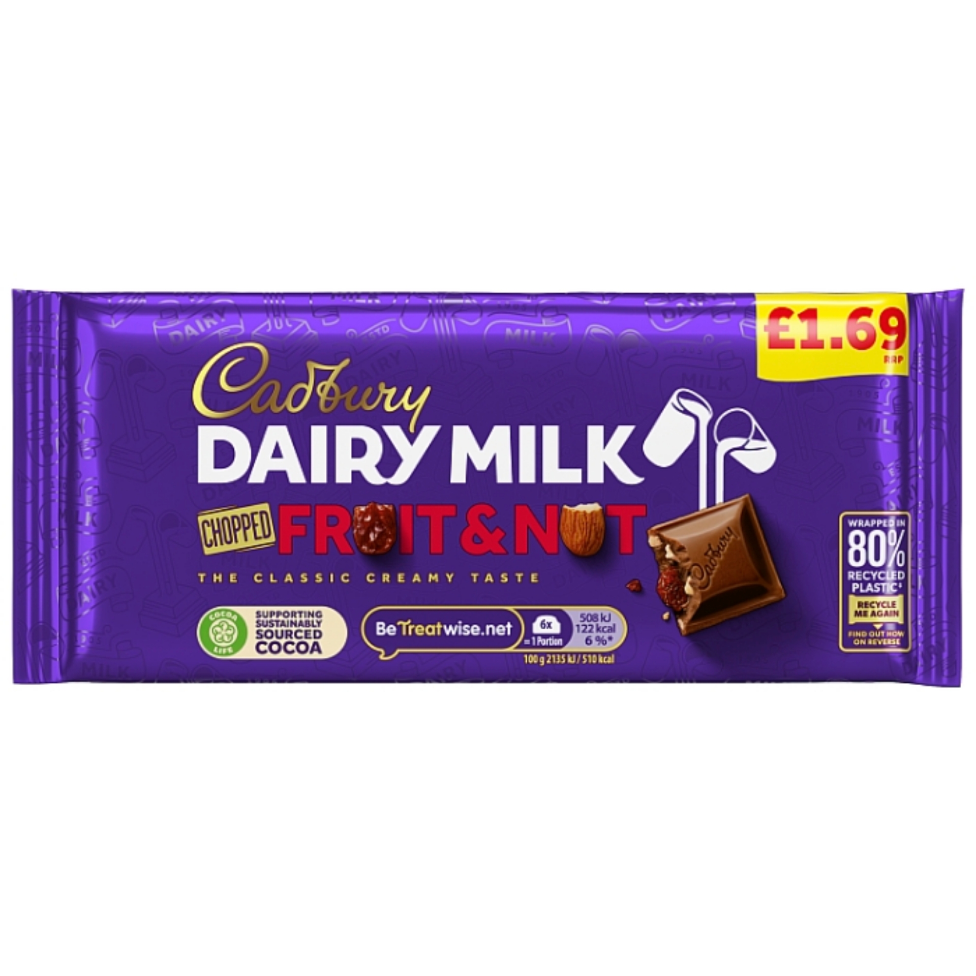 Picture of CADBURY DAIRY MILK FRUIT & NUT BLOCK CO:IE pm1.69