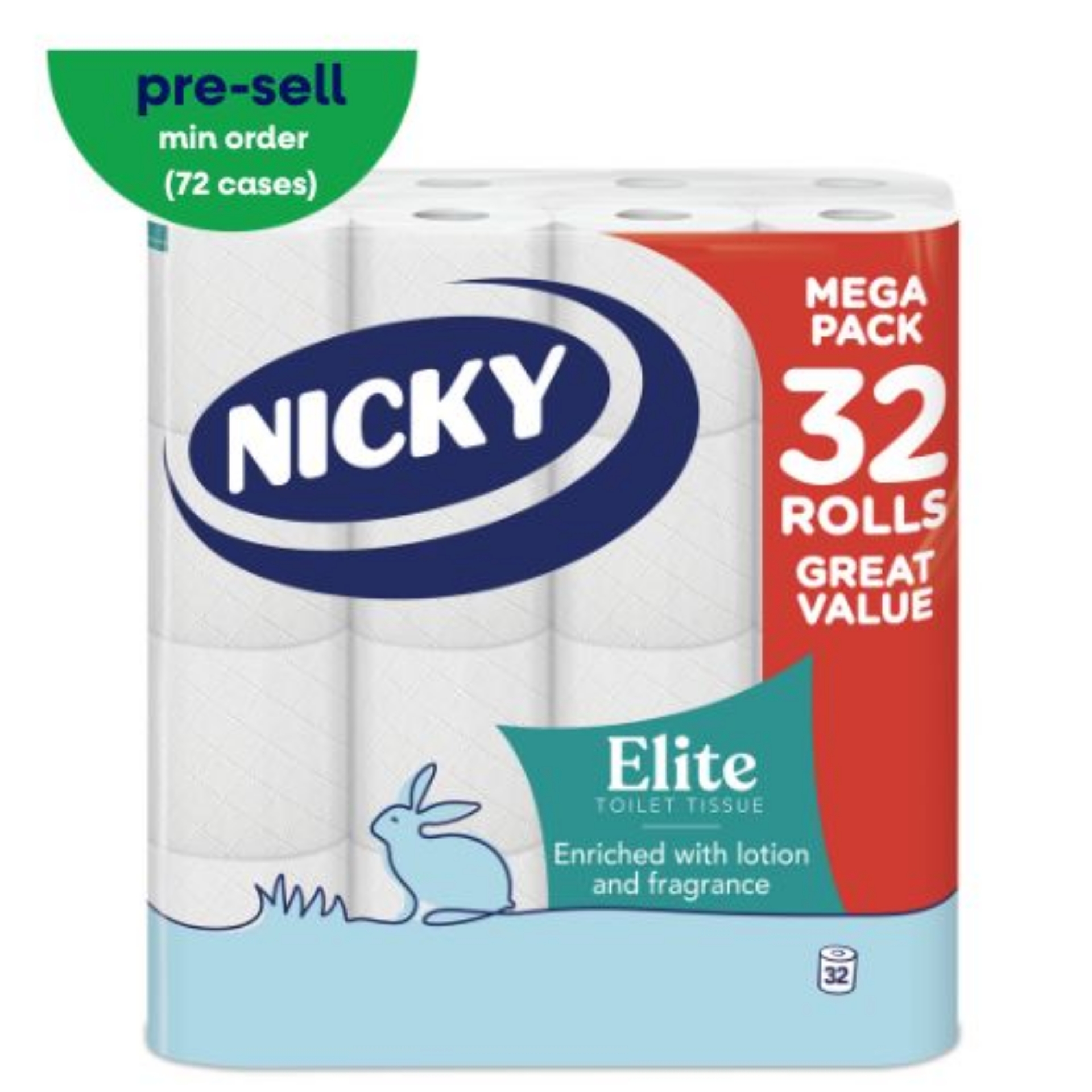 Picture of NICKY ELITE TOILET ROLL 3ply WHITE 168sht