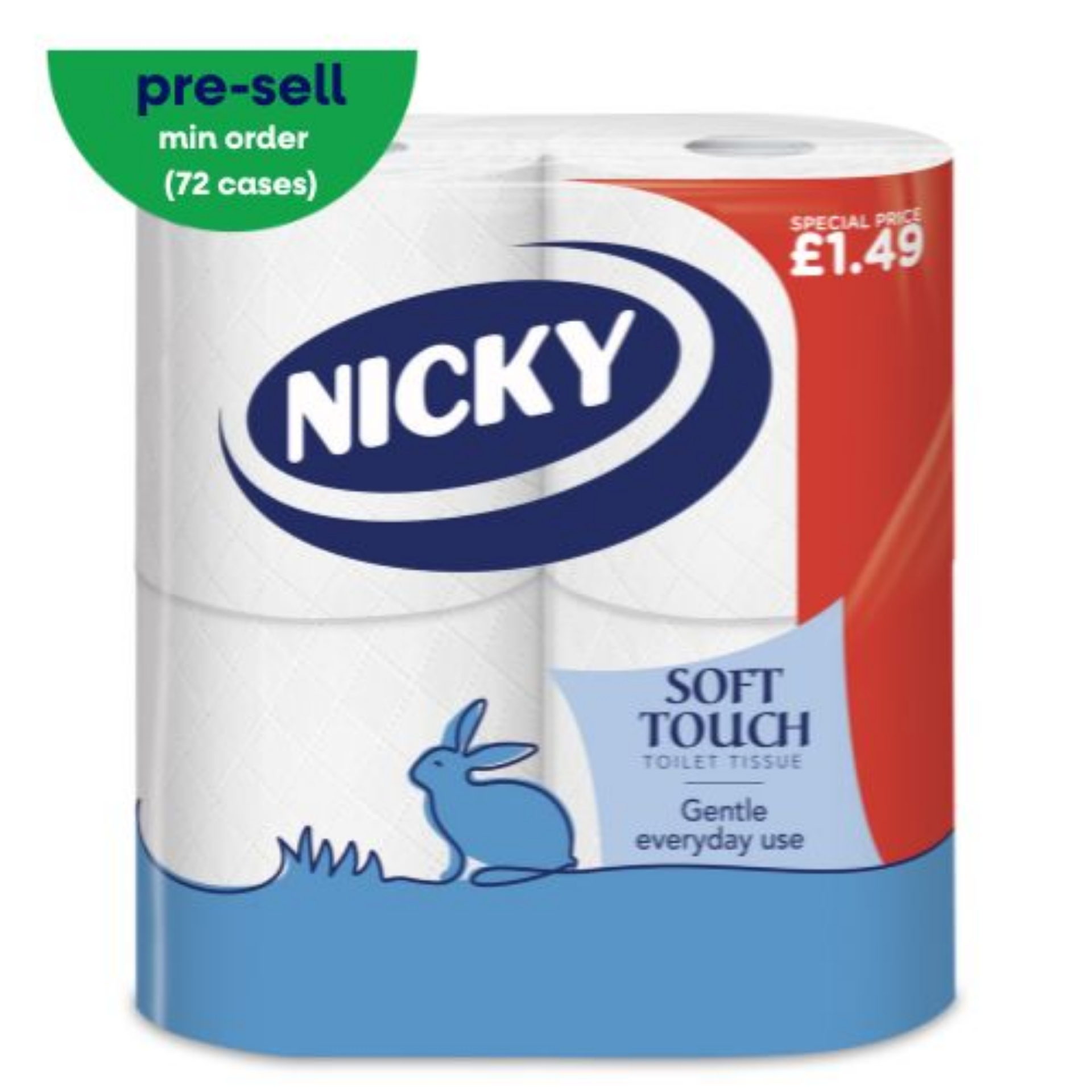 Picture of NICKY SOFT TOUCH TOILET ROLL 2ply 190shtspm1.49