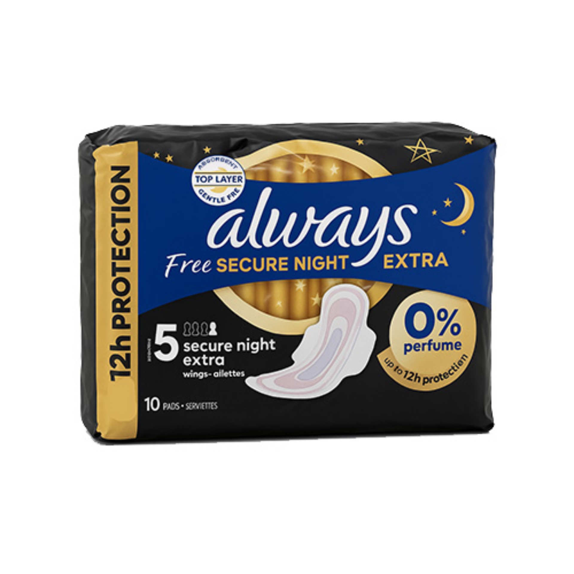 Picture of ALWAYS PADS SECURE NIGHT EXTRA WINGS SIZE 5 (wsl)